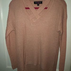 cross neck sweater